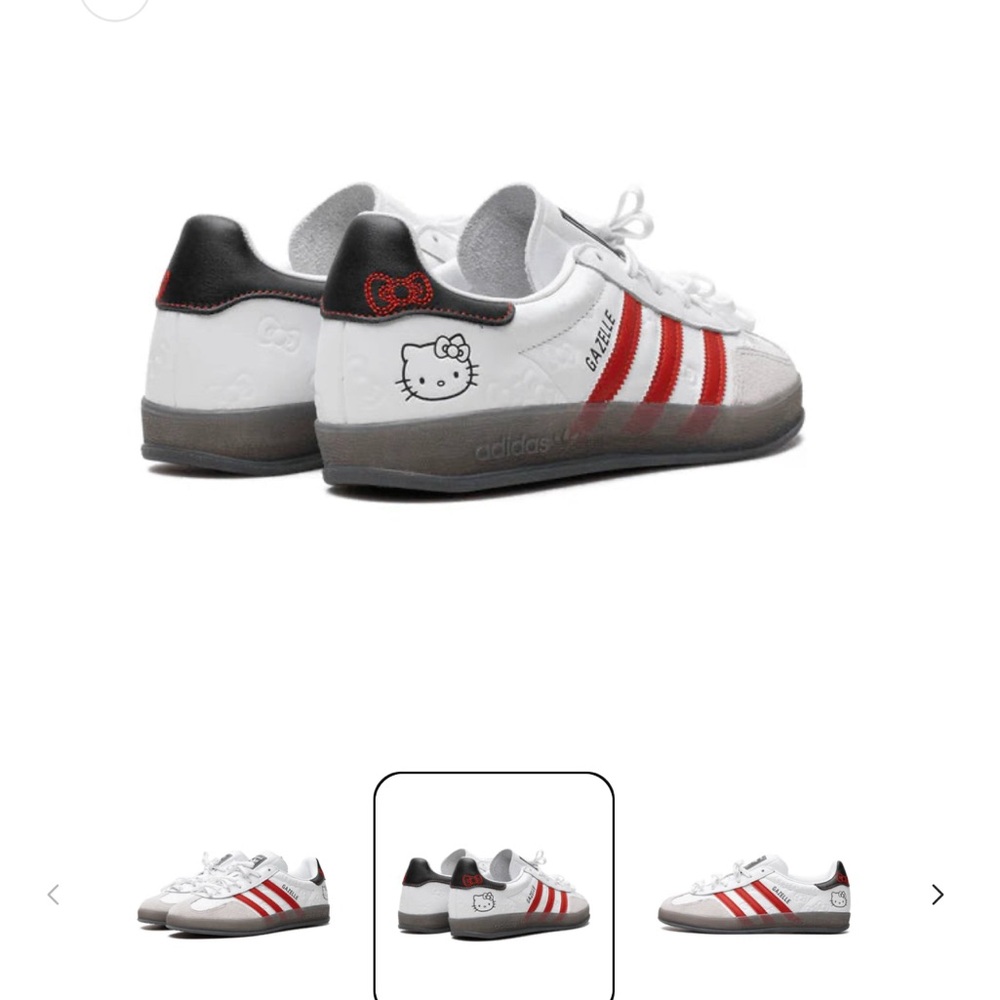 Adidas White and Red Hello Kitty Sneakers